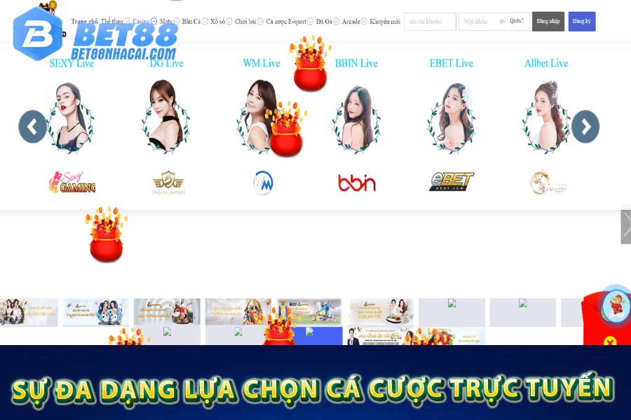 Sự đa dạng lựa chọn cá cược trực tuyến